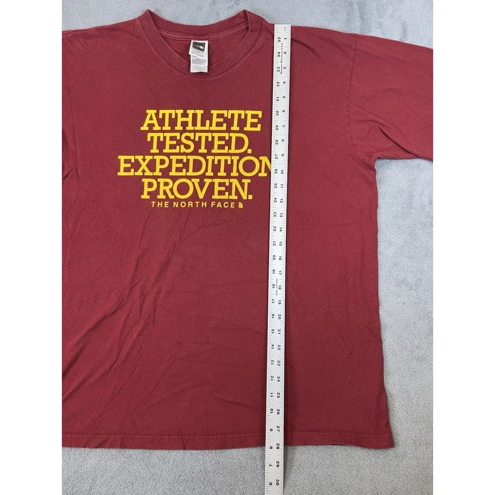 The North Face Shirt Mens XL Red Athlete Tested Expedition Proven‎ Spell Out